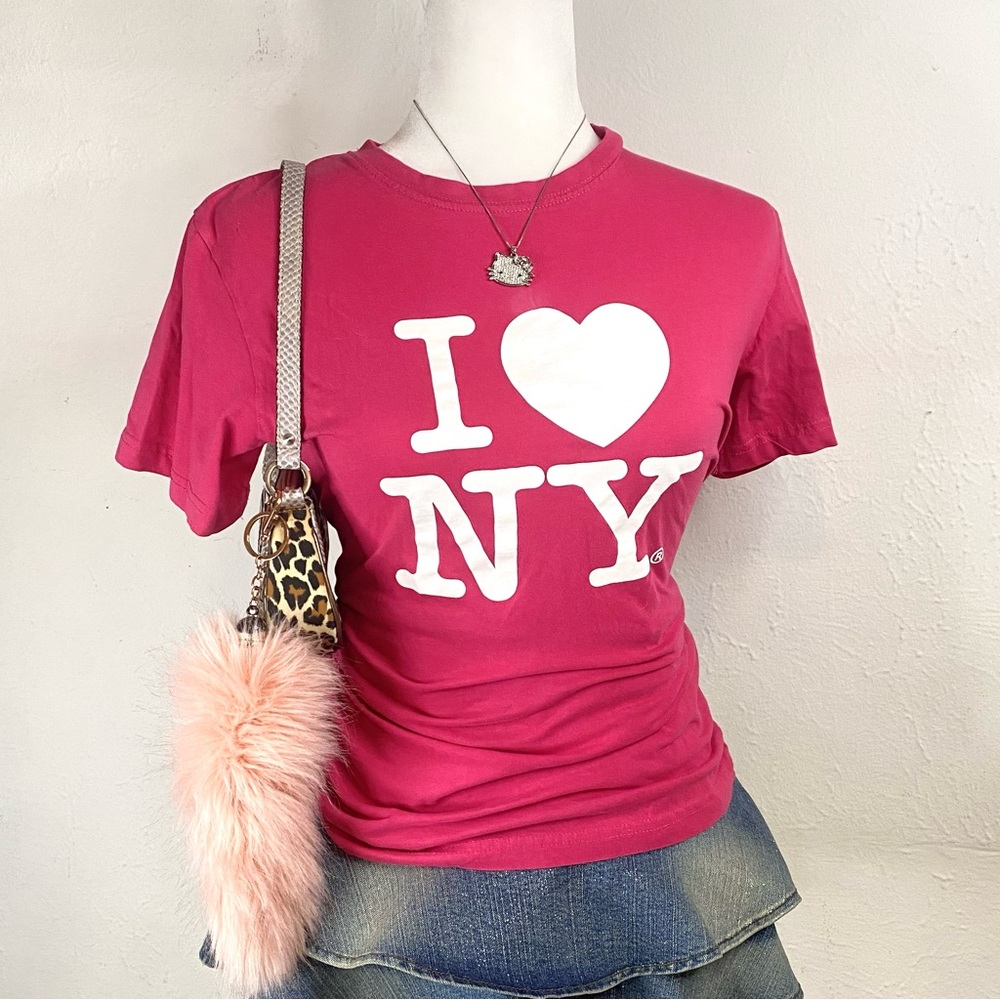 ♡ i heart/love new york hot pink t shirt ♡